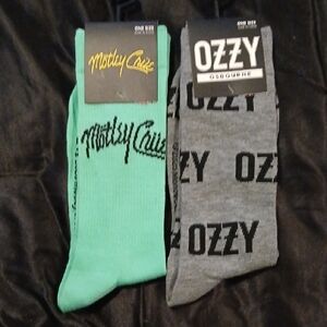 Motley Crue Green and Ozzy Osbourne Gray Socks